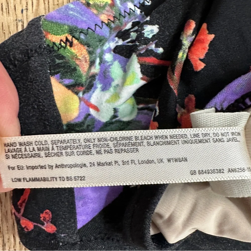 Anthropologie Allihop Ruffle Floral Halter Ruching Tie Waist One-Piece Swimsuit - Picture 16 of 16